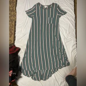 LuLaRoe dress high low striped with pocket